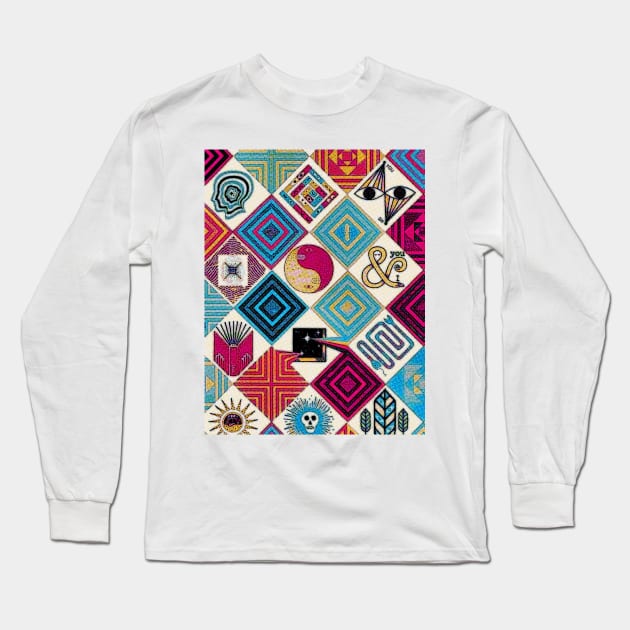 Quilted Abstract Dream Long Sleeve T-Shirt by PGasbarroneArt